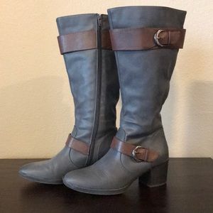 Size 8.5 M-WC fashionable Riding boots. Gray/grey.